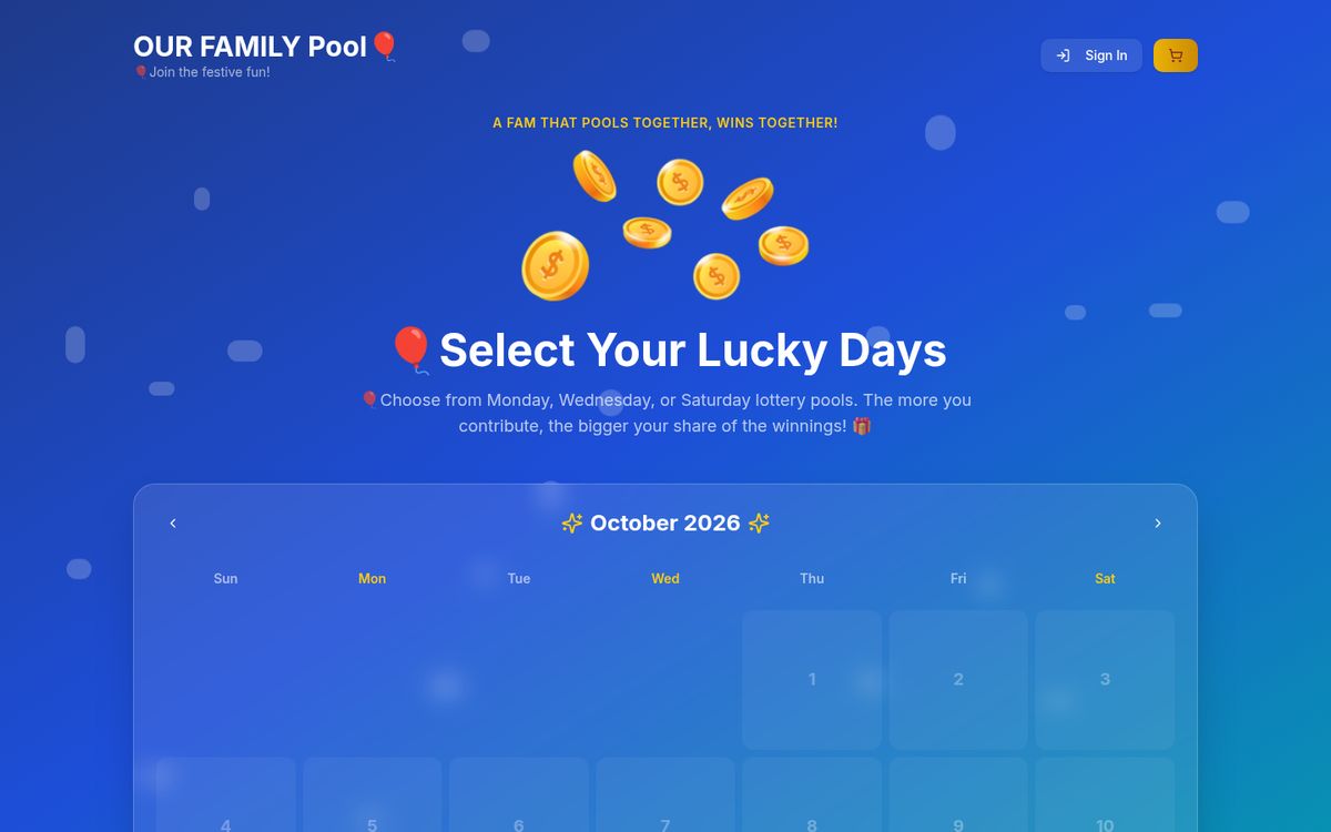 Screenshot of Lottery Pool